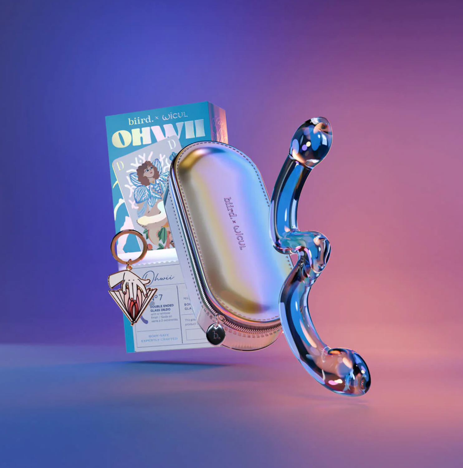 Biird x Wicul - OhWii Double-Ended Iridescent Glass Dildo