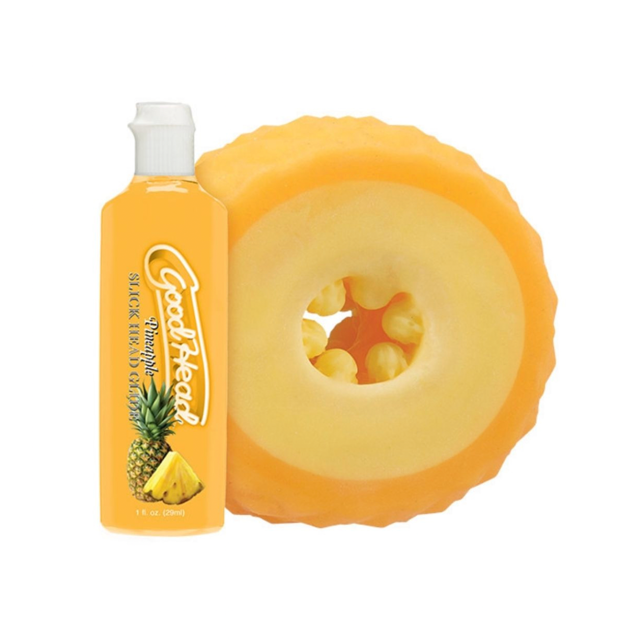 GoodHead Pineapple Blowjob Set With Stroker & Slick Head Glide By Doc Johnson