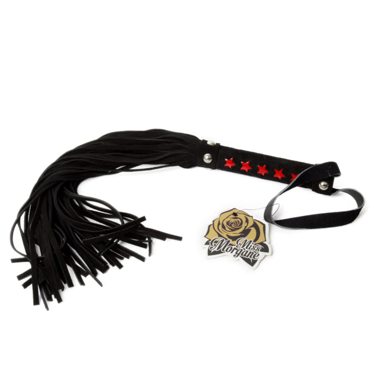 Miss Morgane - Medium Black Suede Whip w/ Red Stars
