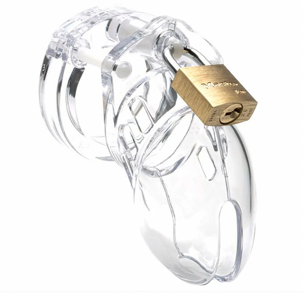 2.5 Inch Locking Male Chastity Device in Clear - CB-6000S
