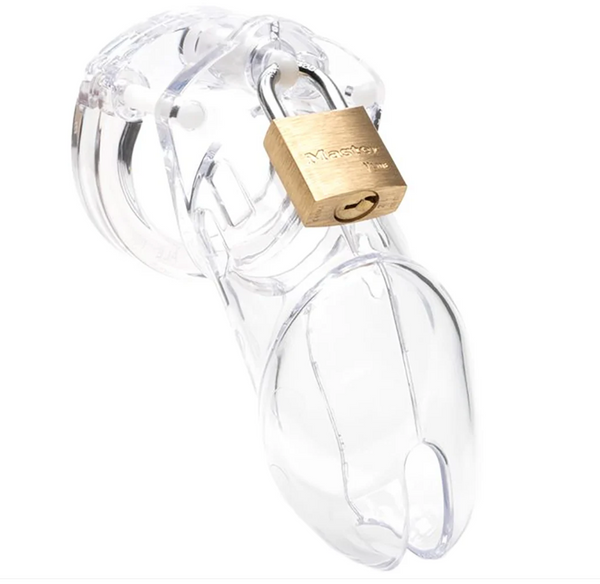 3.25 Inch Locking Male Chastity Device in Clear - CB-6000