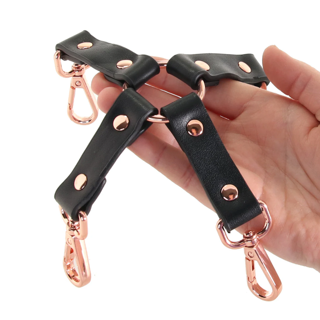 Bondage Couture  Hog Tie in Black & Rose Gold