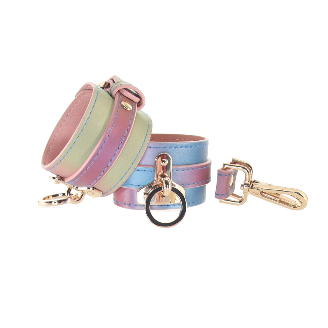 Spectra Bondage Wrist Cuffs in Rainbow