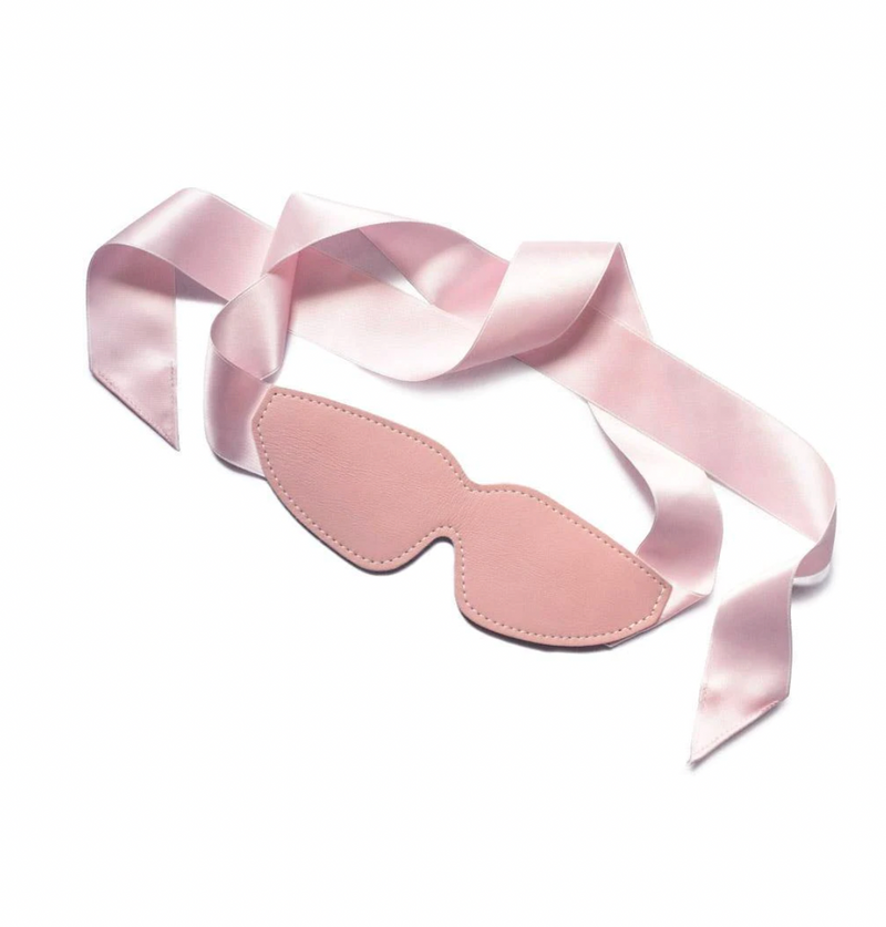 Cute Pink Leather and Satin Blindfold