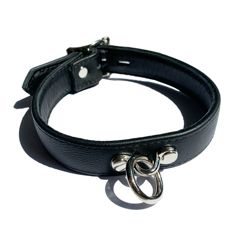 Black Premium Garment Leather Collar